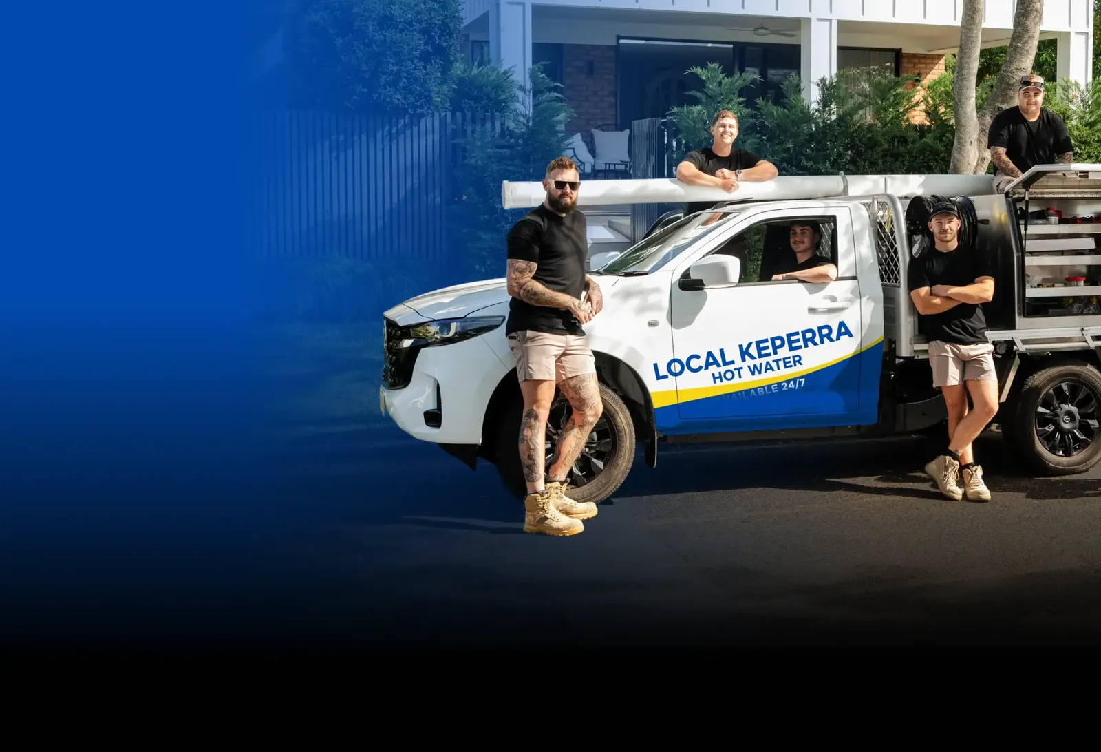 Local Keperra Hot Water team with the ute